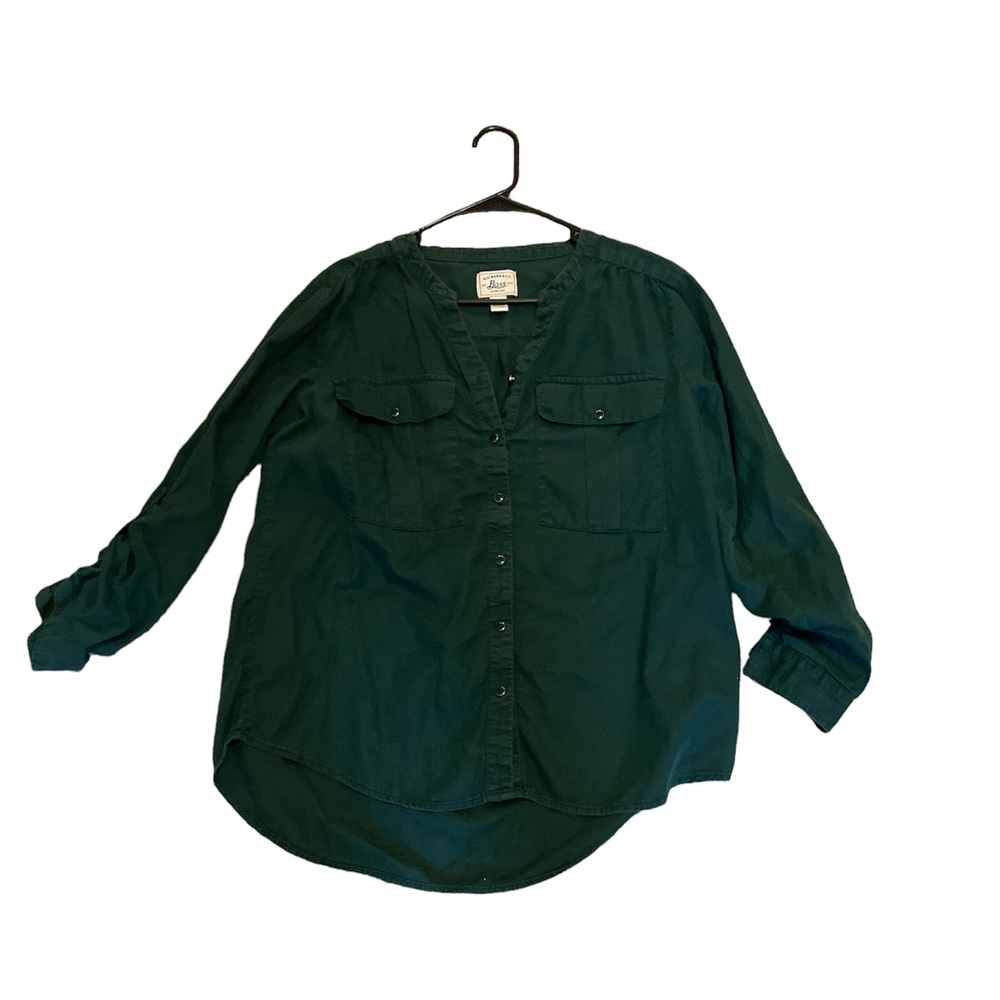 G.H Bass Green long sleeve button up shirt size L